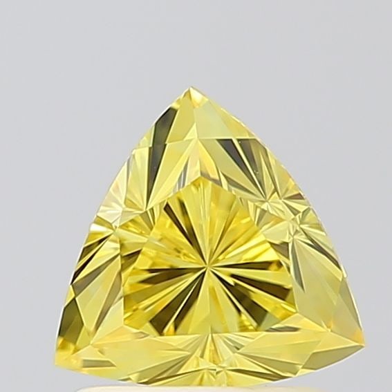 Loose Diamond - TRIANGULAR 1.04ct Fancy Vivid Yellow VVS1: Loose Diamond - TRIANGULAR 1.04ct Fancy Vivid Yellow VVS1 Source: This is a real non-mined Diamond that has been grown in a lab Shape: TRIANGULAR Carats: 1.04 Color: Fancy Vivid Yellow Certification: