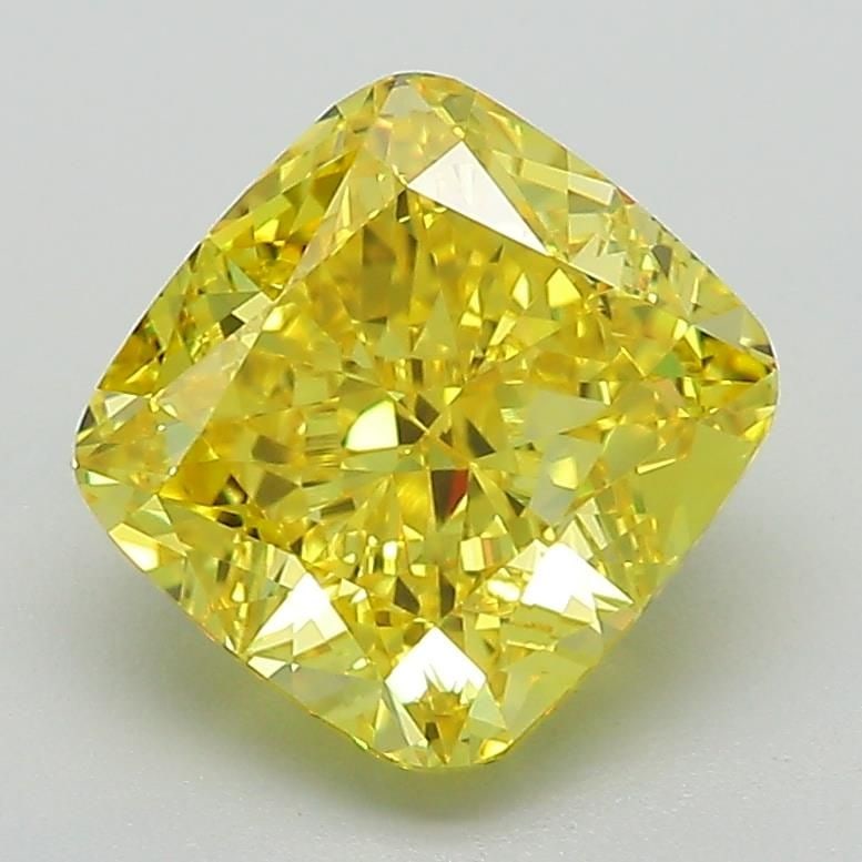 Loose Diamond - CUSHION MODIFIED 2.72ct Fancy Vivid Yellow VVS2: Loose Diamond - CUSHION MODIFIED 2.72ct Fancy Vivid Yellow VVS2 Source: This is a real non-mined Diamond that has been grown in a lab Shape: CUSHION MODIFIED Carats: 2.72 Color: Fancy Vivid Yellow Cer