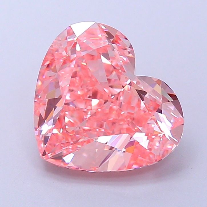 Loose Diamond - HEART 2.7ct Fancy Vivid Pink VVS2: Loose Diamond - HEART 2.7ct Fancy Vivid Pink VVS2 Source: This is a real non-mined Diamond that has been grown in a lab Shape: HEART Carats: 2.7 Color: Fancy Vivid Pink Certification: IGI Video: