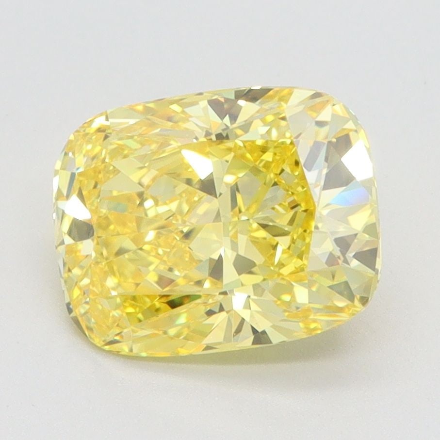 Loose Diamond - CUSHION BRILLIANT 2.56ct Fancy Vivid Yellow VVS2: Loose Diamond - CUSHION BRILLIANT 2.56ct Fancy Vivid Yellow VVS2 Source: This is a real non-mined Diamond that has been grown in a lab Shape: CUSHION BRILLIANT Carats: 2.56 Color: Fancy Vivid Yellow C