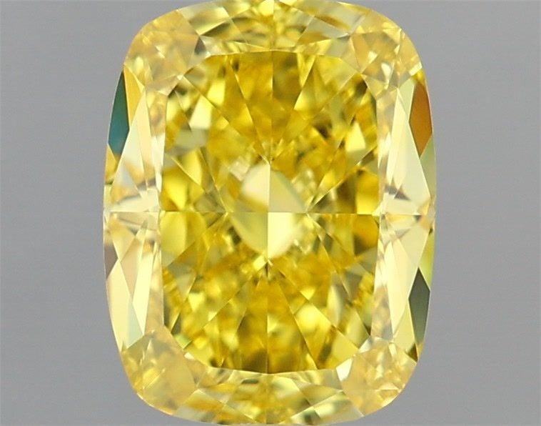 Loose Diamond - CUSHION MODIFIED 1.72ct Fancy Vivid Yellow VVS2: Loose Diamond - CUSHION MODIFIED 1.72ct Fancy Vivid Yellow VVS2 Source: This is a real non-mined Diamond that has been grown in a lab Shape: CUSHION MODIFIED Carats: 1.72 Color: Fancy Vivid Yellow Cer