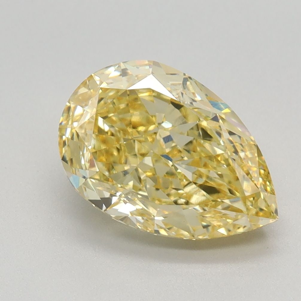 Loose Diamond - PEAR 2.07ct Fancy Vivid Yellow VVS2: Loose Diamond - PEAR 2.07ct Fancy Vivid Yellow VVS2 Source: This is a real non-mined Diamond that has been grown in a lab Shape: PEAR Carats: 2.07 Color: Fancy Vivid Yellow Certification: IGI Video: