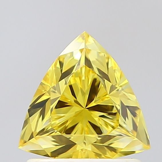 Loose Diamond - TRIANGULAR 1.05ct Fancy Vivid Yellow VS1: Loose Diamond - TRIANGULAR 1.05ct Fancy Vivid Yellow VS1 Source: This is a real non-mined Diamond that has been grown in a lab Shape: TRIANGULAR Carats: 1.05 Color: Fancy Vivid Yellow Certification: I