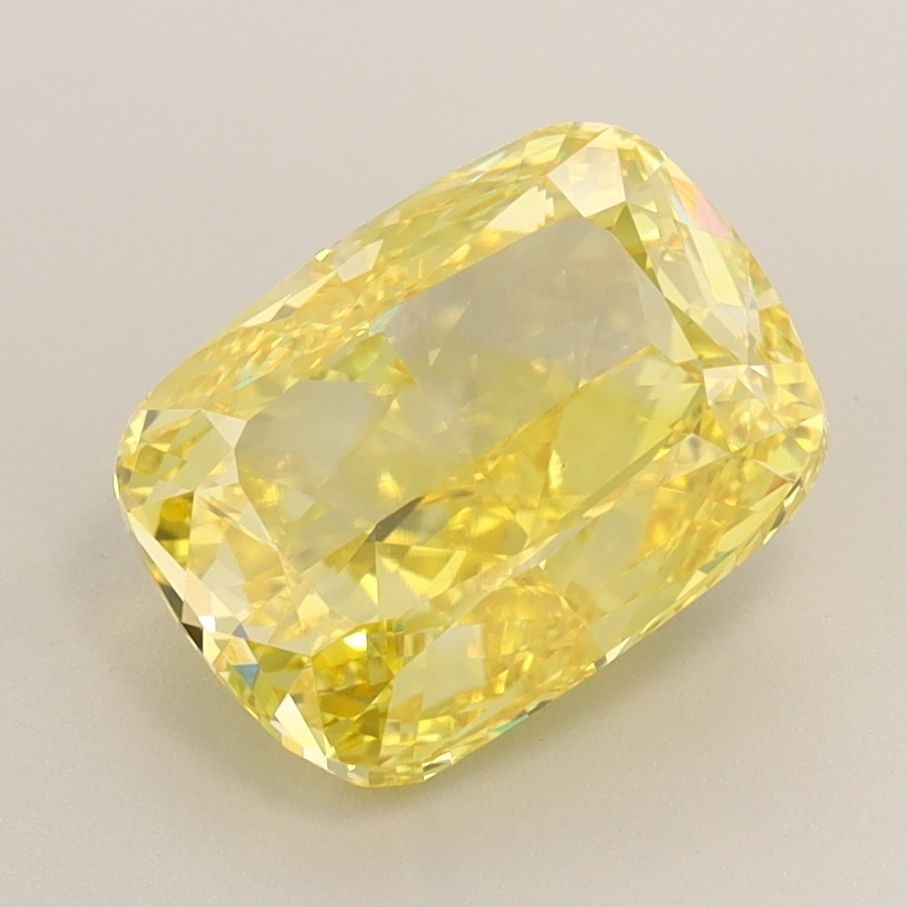 Loose Diamond - CUSHION MODIFIED 3.0ct Fancy Vivid Yellow VS1: Loose Diamond - CUSHION MODIFIED 3.0ct Fancy Vivid Yellow VS1 Source: This is a real non-mined Diamond that has been grown in a lab Shape: CUSHION MODIFIED Carats: 3.0 Color: Fancy Vivid Yellow Certif