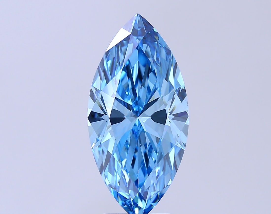 Loose Diamond - MARQUISE 5.01ct Fancy Vivid Blue VS1: Loose Diamond - MARQUISE 5.01ct Fancy Vivid Blue VS1 Source: This is a real non-mined Diamond that has been grown in a lab Shape: MARQUISE Carats: 5.01 Color: Fancy Vivid Blue Certification: IGI Video