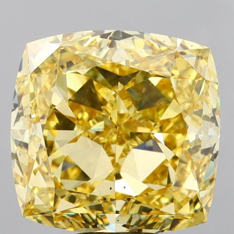 Loose Diamond - CUSHION MODIFIED 10.52ct Fancy Vivid Yellow SI1: Loose Diamond - CUSHION MODIFIED 10.52ct Fancy Vivid Yellow SI1 Source: This is a real non-mined Diamond that has been grown in a lab Shape: CUSHION MODIFIED Carats: 10.52 Color: Fancy Vivid Yellow Ce
