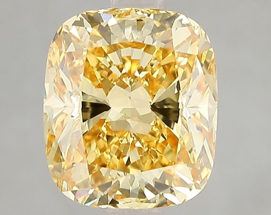 Loose Diamond - CUSHION MODIFIED 3.08ct Fancy Vivid Yellow VS1: Loose Diamond - CUSHION MODIFIED 3.08ct Fancy Vivid Yellow VS1 Source: This is a real non-mined Diamond that has been grown in a lab Shape: CUSHION MODIFIED Carats: 3.08 Color: Fancy Vivid Yellow Cert