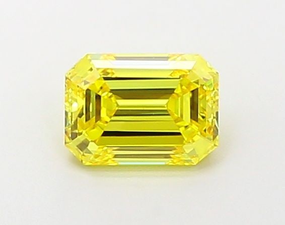 Loose Diamond - EMERALD 1.03ct Fancy Vivid Yellow VVS2: Loose Diamond - EMERALD 1.03ct Fancy Vivid Yellow VVS2 Source: This is a real non-mined Diamond that has been grown in a lab Shape: EMERALD Carats: 1.03 Color: Fancy Vivid Yellow Certification: IGI Vi