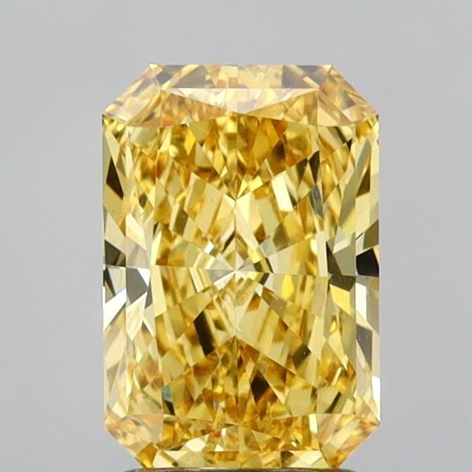 Loose Diamond - RADIANT 1.99ct Fancy Vivid Yellow VS1: Loose Diamond - RADIANT 1.99ct Fancy Vivid Yellow VS1 Source: This is a real non-mined Diamond that has been grown in a lab Shape: RADIANT Carats: 1.99 Color: Fancy Vivid Yellow Certification: IGI Vid