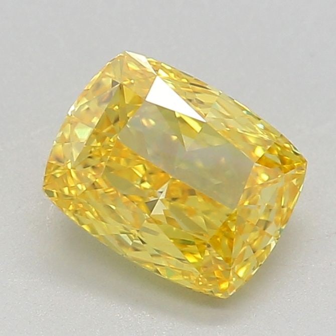 Loose Diamond - CUSHION MODIFIED 0.94ct Fancy Vivid Yellow VVS1: Loose Diamond - CUSHION MODIFIED 0.94ct Fancy Vivid Yellow VVS1 Source: This is a real non-mined Diamond that has been grown in a lab Shape: CUSHION MODIFIED Carats: 0.94 Color: Fancy Vivid Yellow Cer