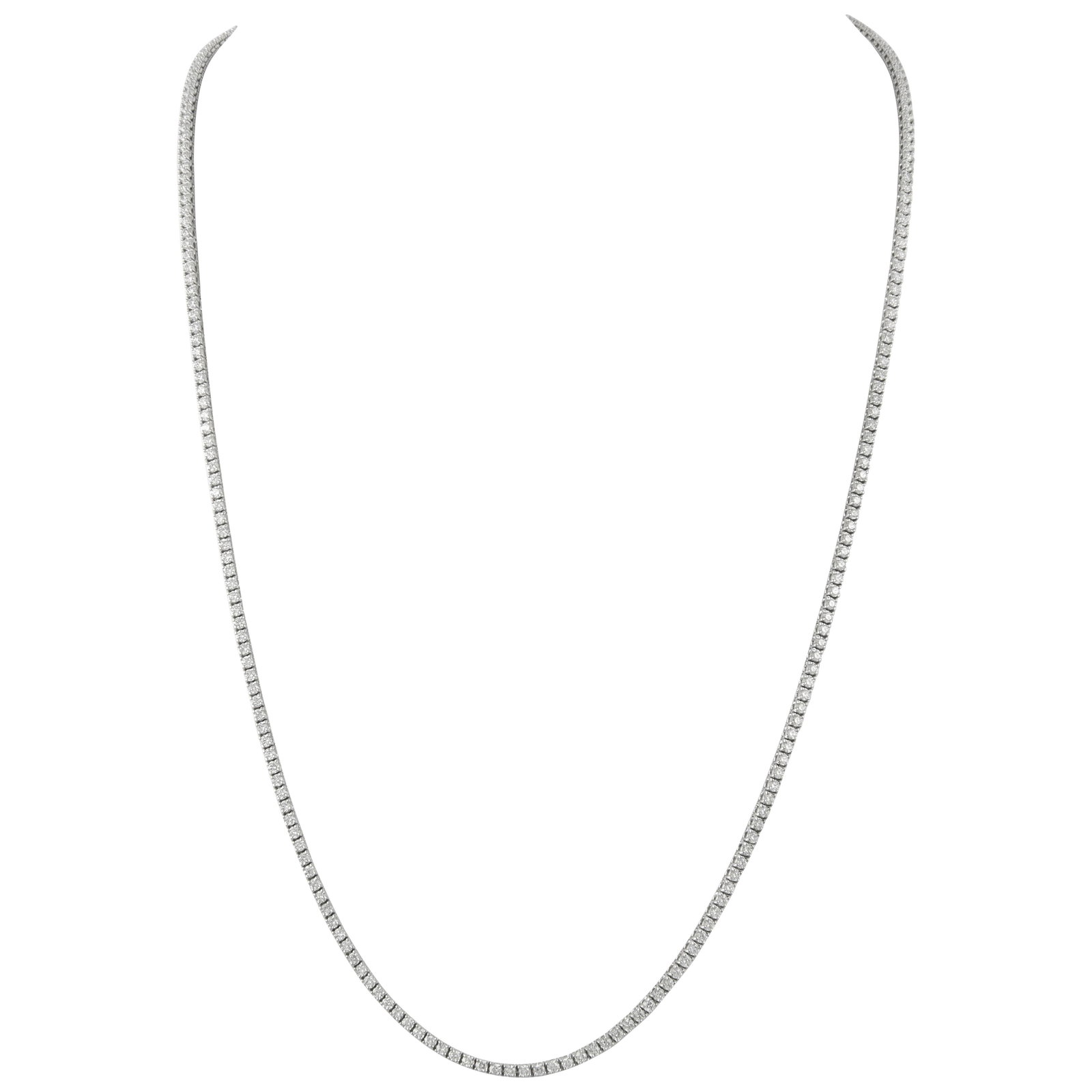 6.10ct Diamond Tennis Necklace 14k White Gold 24in (1 of 4)
