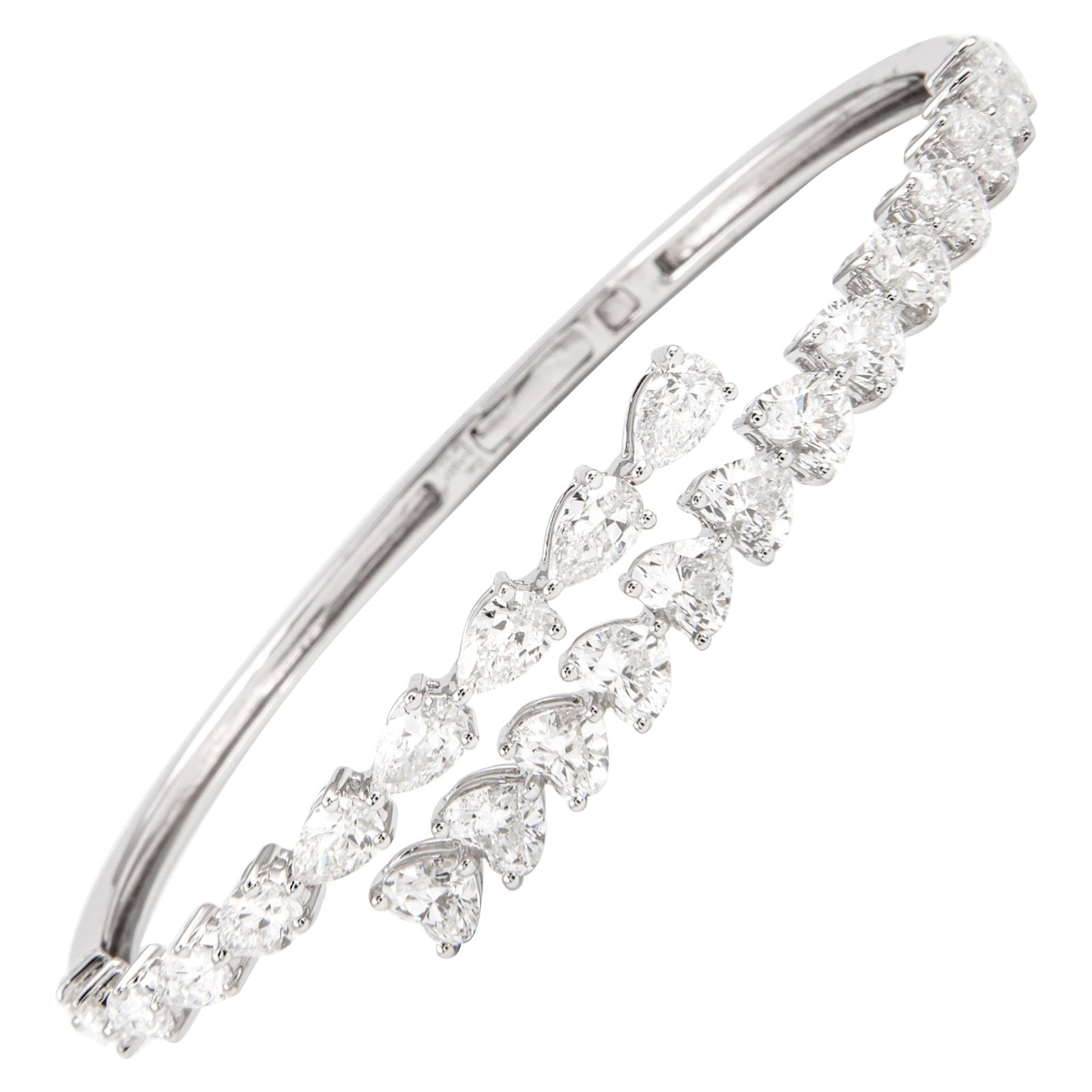 6.40ct Diamond Bangle Bracelet 18k White Gold (1 of 5)