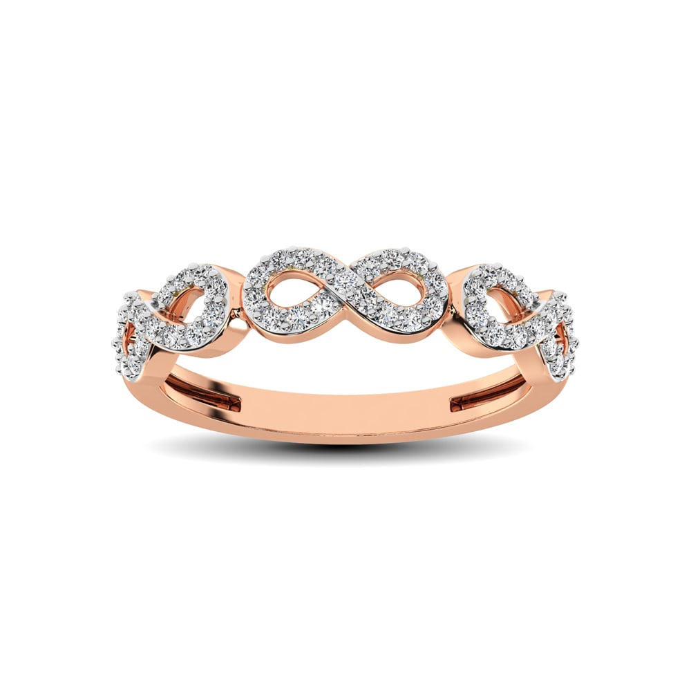 14K Rose Gold 1/4 Ct.Tw. Diamond Open Frame Stackable Band (1 of 4)