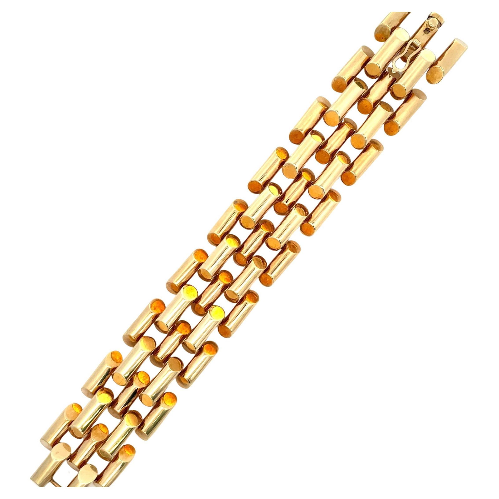 Harbor Diamonds Vintage Retro 14K Gold Tank Link Bracelet 69.3g (1 of 10)