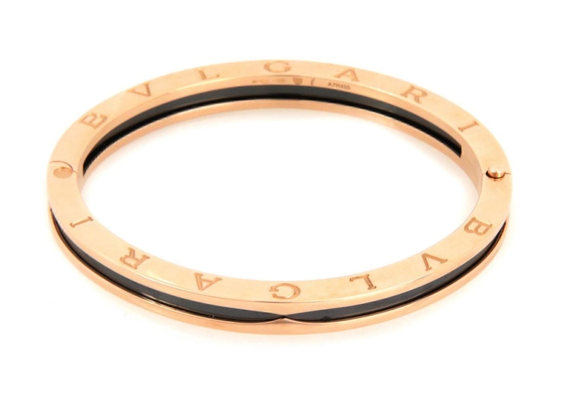 Large B.Zero1 18k Rose Gold and Black Ceramic Bvlgari Bracelet 56g (1 of 7)