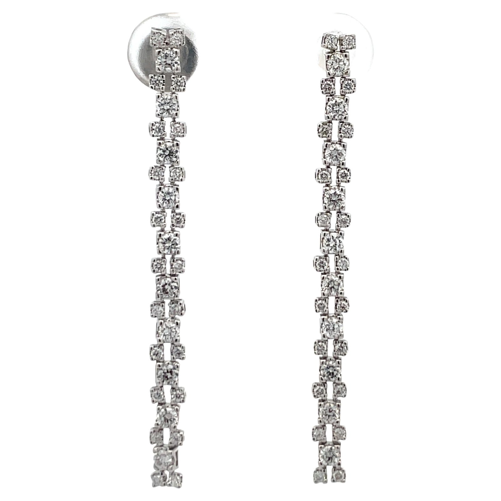 Harbor Diamonds 18K White Gold 1.05 Carat Diamond Dangle Earrings (1 of 8)