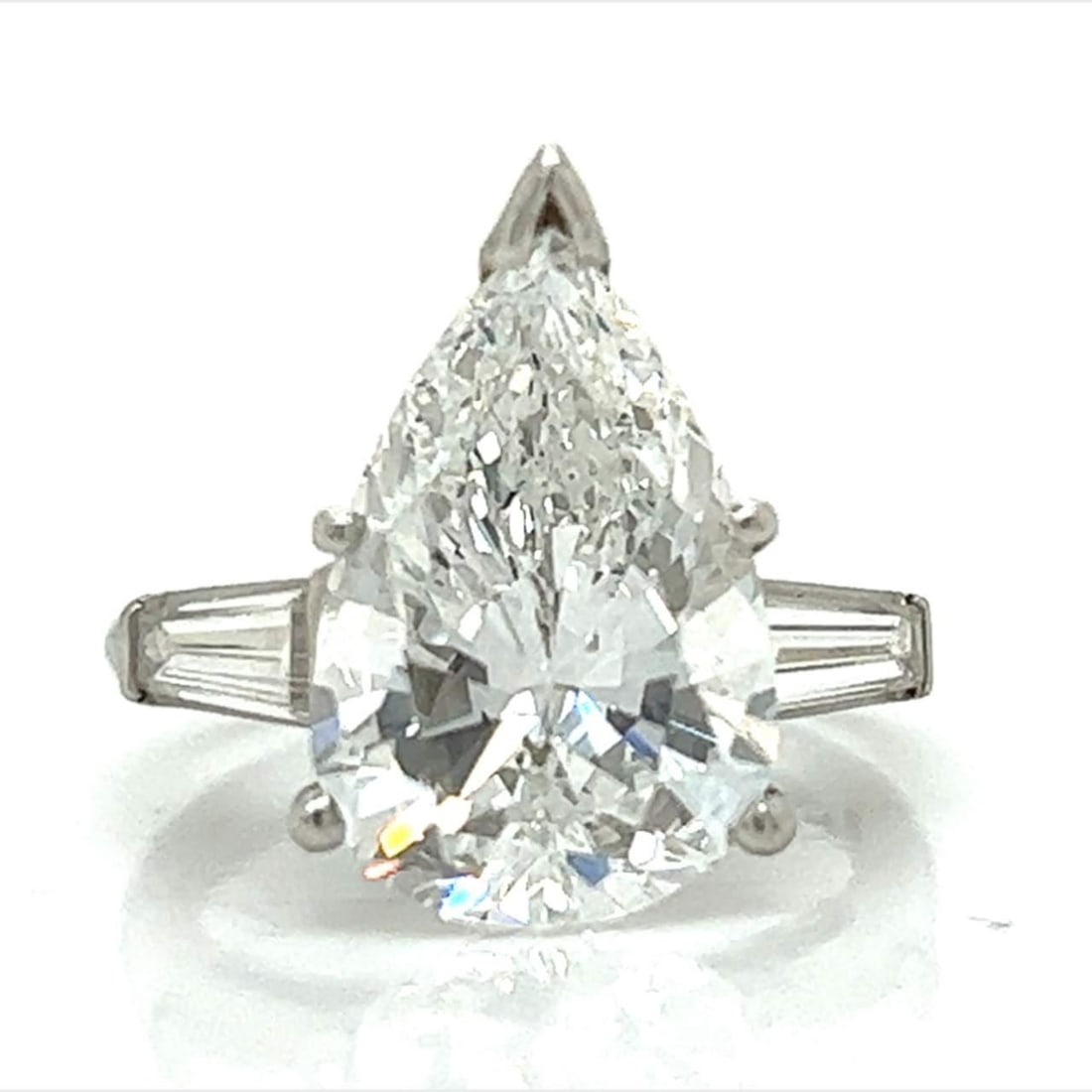 GIA Certified 5.24 Ct Pear-Shape Diamond Platinum Engagement Ring (1 of 5)