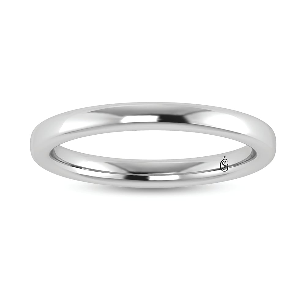 14K White Gold Plain Wedding Band (1 of 4)
