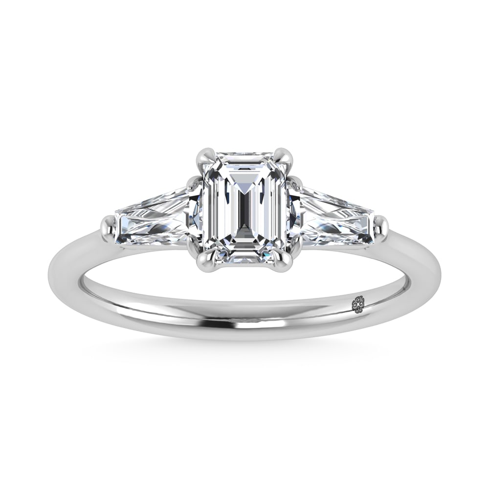 14K White Gold Lab Grown Diamond 1 1/4 Ct.Tw. Three Stone Ring (Center 3/4 ct) (1 of 4)