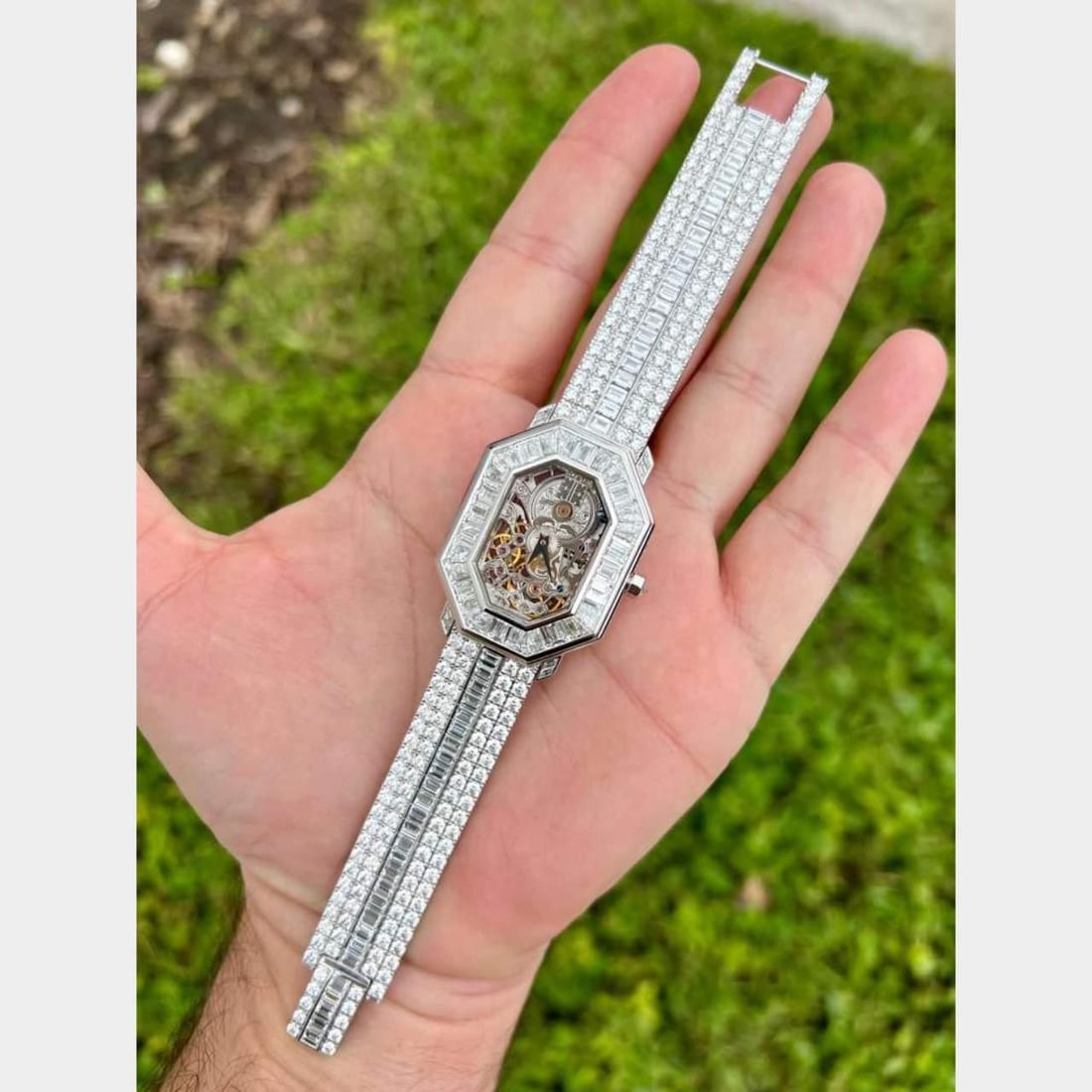 Corum Octagonale Watch in 18K White Gold with Diamonds and Box - 3