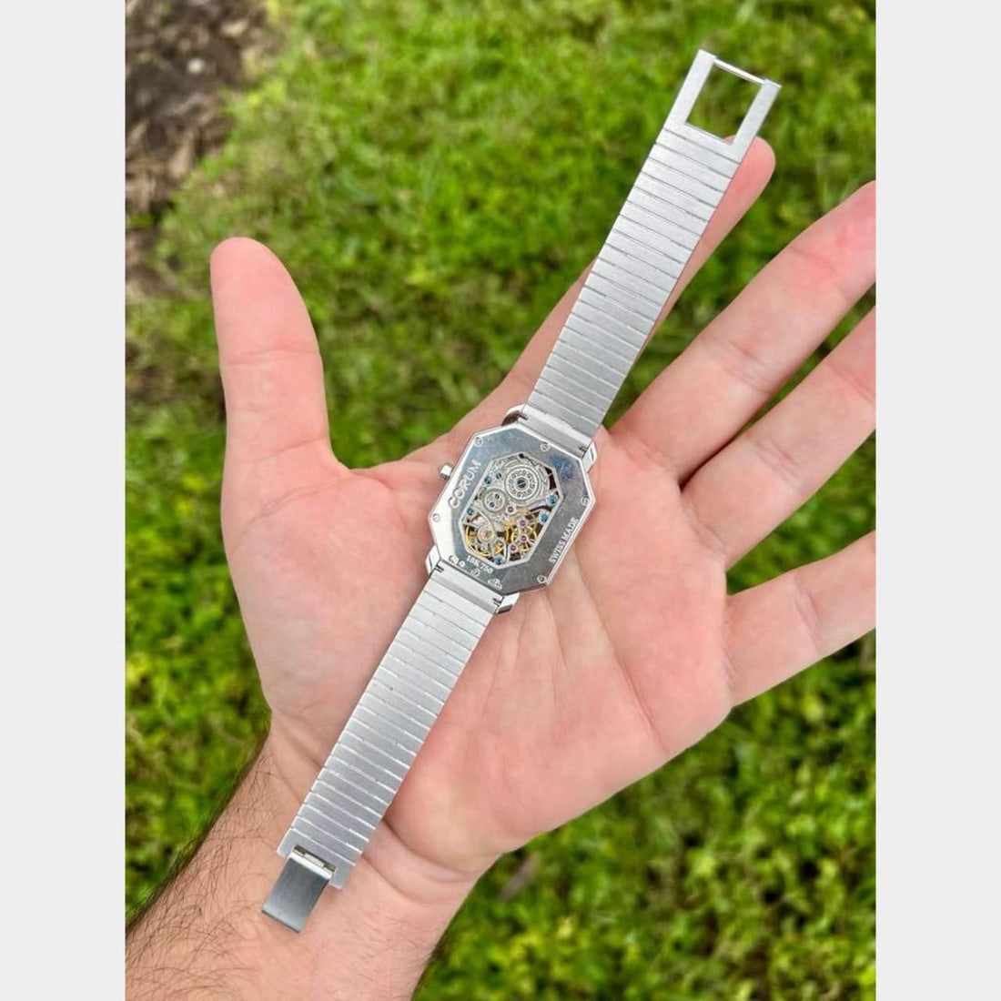 Corum Octagonale Watch in 18K White Gold with Diamonds and Box - 4