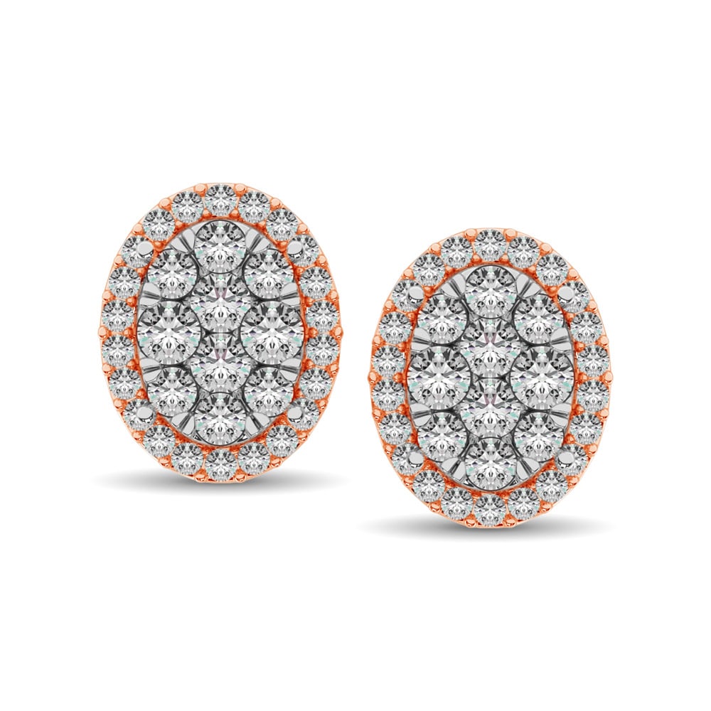 Diamond 3/4 Ct.tw Oval Shape Earrings in 14K Rose Gold: Diamond 3/4 Ct.tw Oval Shape Earrings in 14K Rose Gold 14k Rose Gold Stone Color: Gh Stone Clarity: Si2 This item may take 2-5 weeks for shipping. The Diamond Depot Guarantee: All items in this auctio