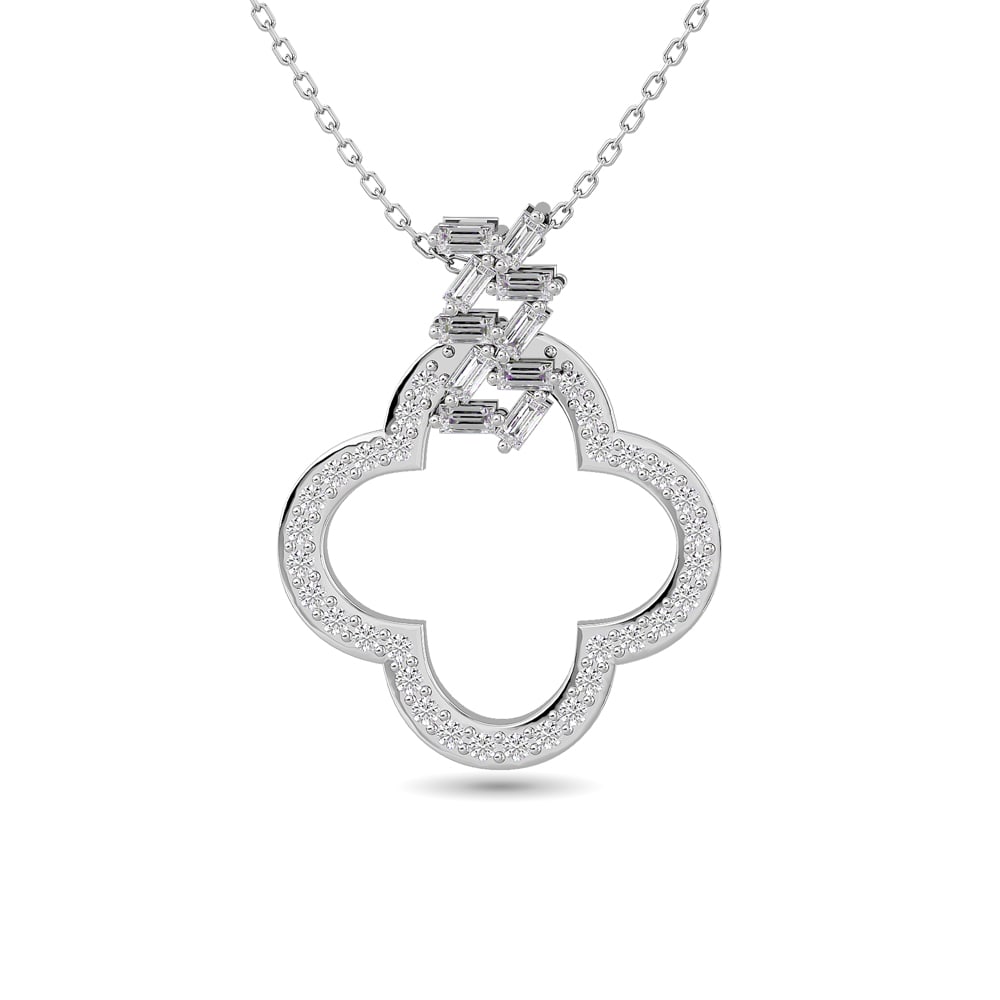 Diamond 1/4 Ct.Tw. Fashion Pendant in 10K White Gold: Diamond 1/4 Ct.Tw. Fashion Pendant in 10K White Gold 10k White Gold Stone Color: G-h Stone Clarity: I1 Unless otherwise specified, pendants that include a chain are paired with our standard 18-inch le