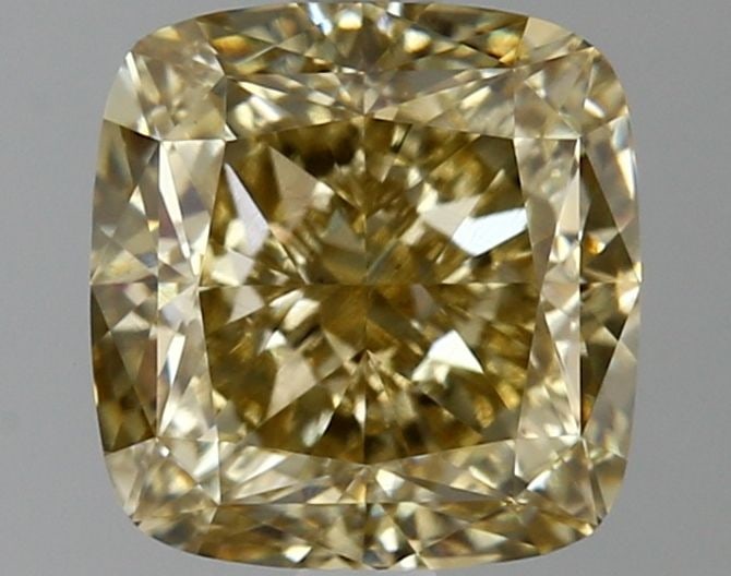 Loose Diamond - CUSHION MODIFIED 2.04ct Fancy Gray Yellow VS1: Loose Diamond - CUSHION MODIFIED 2.04ct Fancy Gray Yellow VS1 Source: This is a real non-mined Diamond that has been grown in a lab Shape: CUSHION MODIFIED Carats: 2.04 Color: Fancy Gray Yellow Certif