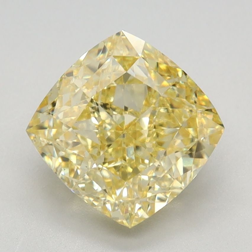 Loose Diamond - CUSHION MODIFIED 2.35ct Fancy Intense Yellow VS1: Loose Diamond - CUSHION MODIFIED 2.35ct Fancy Intense Yellow VS1 Source: This is a real non-mined Diamond that has been grown in a lab Shape: CUSHION MODIFIED Carats: 2.35 Color: Fancy Intense Yellow 