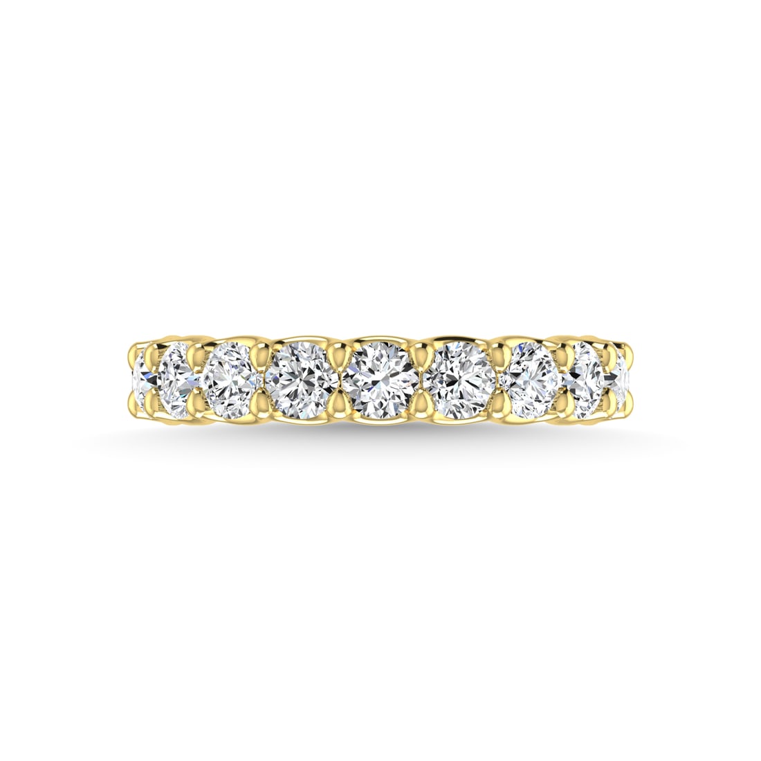 14K Yellow Gold 1 3/8 CT Tw. Round Shape Diamond Three Forth Eternity Band: 14K Yellow Gold 1 3/8 CT Tw. Round Shape Diamond Three Forth Eternity Band 14k Yellow Gold Stone Color: G-h Stone Clarity: Si Each ring is presented in standard size 6.5. Complimentary resizing is ava
