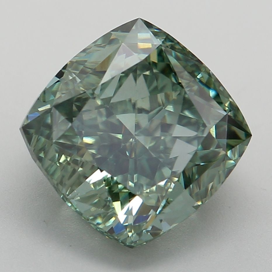 Loose Diamond - CUSHION MODIFIED 3.24ct Fancy Vivid Green VS1: Loose Diamond - CUSHION MODIFIED 3.24ct Fancy Vivid Green VS1 Source: This is a real non-mined Diamond that has been grown in a lab Shape: CUSHION MODIFIED Carats: 3.24 Color: Fancy Vivid Green Certif