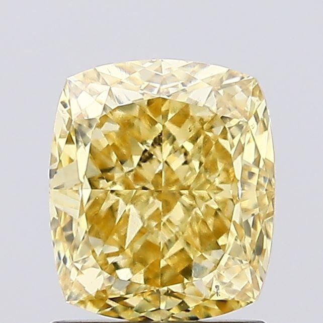 Loose Diamond - CUSHION MODIFIED 1.56ct Fancy Intense Yellow VS1: Loose Diamond - CUSHION MODIFIED 1.56ct Fancy Intense Yellow VS1 Source: This is a real non-mined Diamond that has been grown in a lab Shape: CUSHION MODIFIED Carats: 1.56 Color: Fancy Intense Yellow 