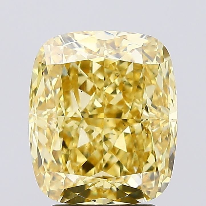 Loose Diamond - CUSHION MODIFIED 3.67ct Fancy Vivid Yellow VS2: Loose Diamond - CUSHION MODIFIED 3.67ct Fancy Vivid Yellow VS2 Source: This is a real non-mined Diamond that has been grown in a lab Shape: CUSHION MODIFIED Carats: 3.67 Color: Fancy Vivid Yellow Cert