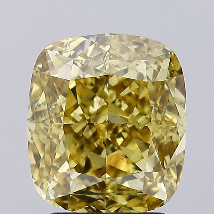 Loose Diamond - CUSHION MODIFIED 3.06ct Fancy Intense Yellow SI1: Loose Diamond - CUSHION MODIFIED 3.06ct Fancy Intense Yellow SI1 Source: This is a real non-mined Diamond that has been grown in a lab Shape: CUSHION MODIFIED Carats: 3.06 Color: Fancy Intense Yellow 