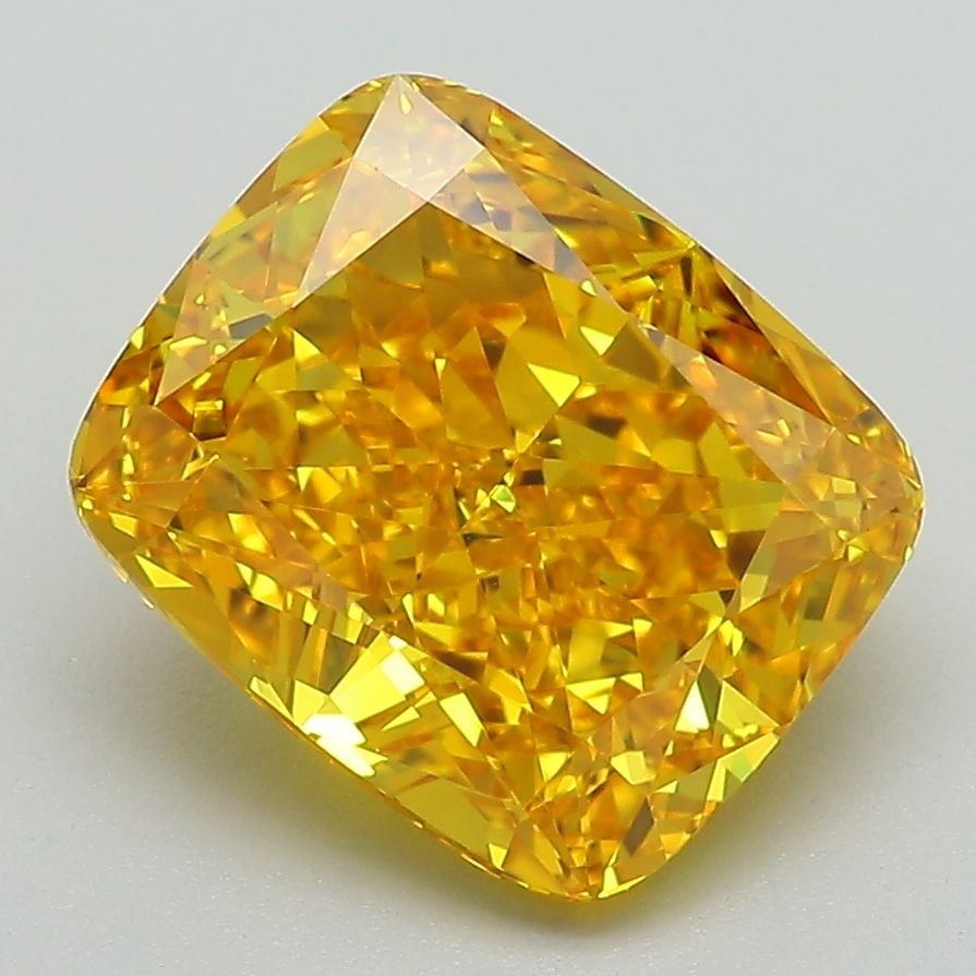 Loose Diamond - CUSHION MODIFIED 4.05ct Fancy Vivid Yellow VVS2: Loose Diamond - CUSHION MODIFIED 4.05ct Fancy Vivid Yellow VVS2 Source: This is a real non-mined Diamond that has been grown in a lab Shape: CUSHION MODIFIED Carats: 4.05 Color: Fancy Vivid Yellow Cer