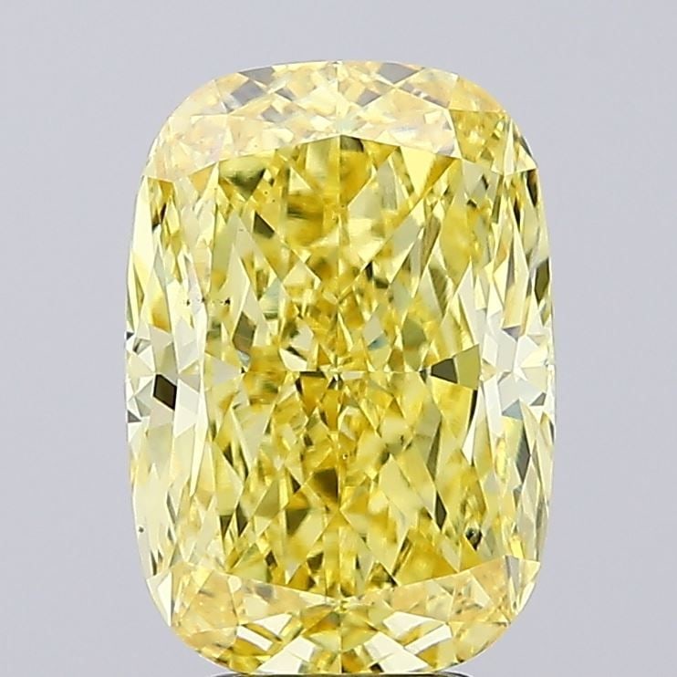 Loose Diamond - CUSHION MODIFIED 5.01ct Fancy Intense Yellow VS1: Loose Diamond - CUSHION MODIFIED 5.01ct Fancy Intense Yellow VS1 Source: This is a real non-mined Diamond that has been grown in a lab Shape: CUSHION MODIFIED Carats: 5.01 Color: Fancy Intense Yellow 