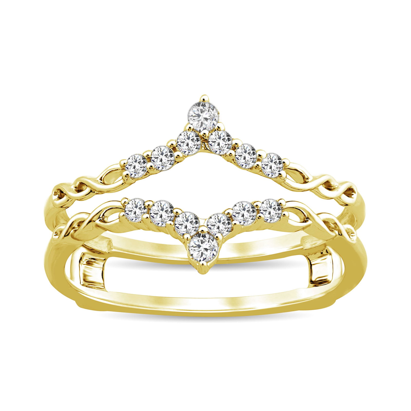 Diamond Guard Ring 1/4 Ct.tw in 10K Yellow Gold (1 of 1)