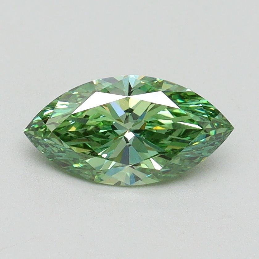 Loose Diamond - MARQUISE 0.8ct Fancy Vivid Green VS1: Loose Diamond - MARQUISE 0.8ct Fancy Vivid Green VS1 Source: This is a real non-mined Diamond that has been grown in a lab Shape: MARQUISE Carats: 0.8 Color: Fancy Vivid Green Certification: IGI Video