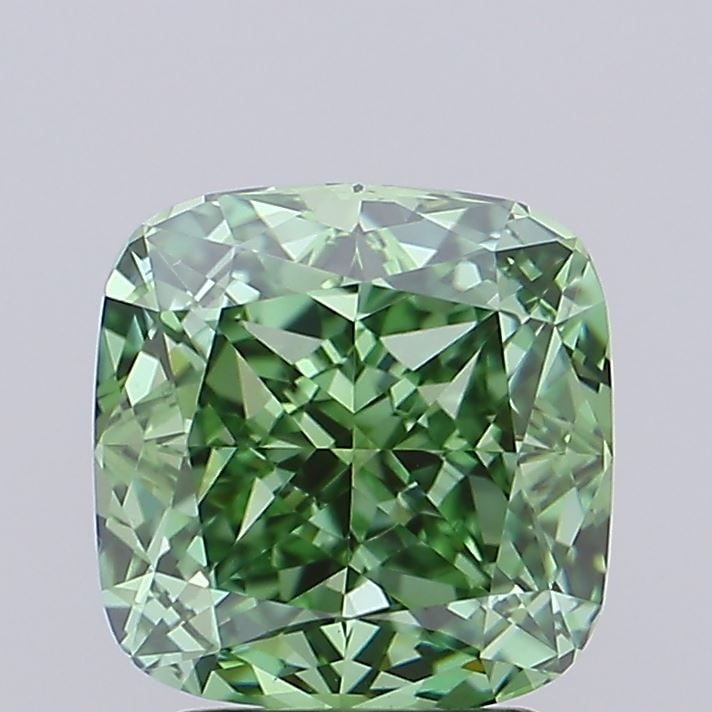 Loose Diamond - CUSHION MODIFIED 3.04ct Fancy Vivid Green VS1: Loose Diamond - CUSHION MODIFIED 3.04ct Fancy Vivid Green VS1 Source: This is a real non-mined Diamond that has been grown in a lab Shape: CUSHION MODIFIED Carats: 3.04 Color: Fancy Vivid Green Certif