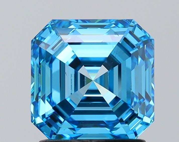 Loose Diamond - SQUARE EMERALD 2.0ct Fancy Vivid Blue VS2 (1 of 1)