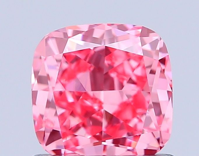 Loose Diamond - CUSHION MODIFIED 1.02ct Fancy Vivid Pink VS1: Loose Diamond - CUSHION MODIFIED 1.02ct Fancy Vivid Pink VS1 Source: This is a real non-mined Diamond that has been grown in a lab Shape: CUSHION MODIFIED Carats: 1.02 Color: Fancy Vivid Pink Certific