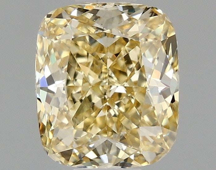 Loose Diamond - CUSHION MODIFIED 1.03ct Fancy Intense Yellow VS1: Loose Diamond - CUSHION MODIFIED 1.03ct Fancy Intense Yellow VS1 Source: This is a real non-mined Diamond that has been grown in a lab Shape: CUSHION MODIFIED Carats: 1.03 Color: Fancy Intense Yellow 