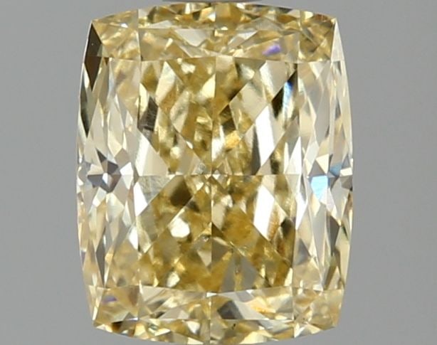Loose Diamond - CUSHION MODIFIED 2.13ct Fancy Intense Yellow VS1: Loose Diamond - CUSHION MODIFIED 2.13ct Fancy Intense Yellow VS1 Source: This is a real non-mined Diamond that has been grown in a lab Shape: CUSHION MODIFIED Carats: 2.13 Color: Fancy Intense Yellow 