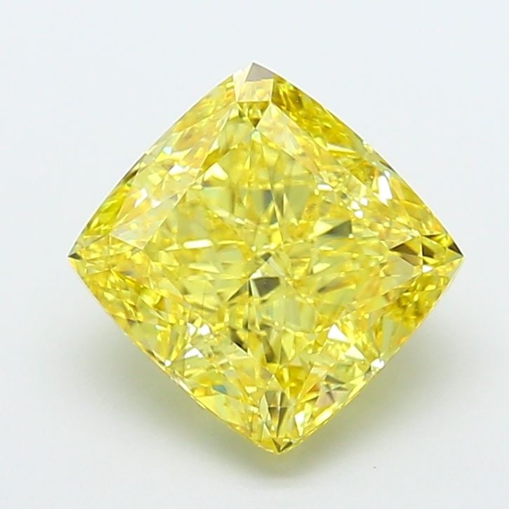 Loose Diamond - CUSHION MODIFIED 5.09ct Fancy Vivid Yellow VS2: Loose Diamond - CUSHION MODIFIED 5.09ct Fancy Vivid Yellow VS2 Source: This is a real non-mined Diamond that has been grown in a lab Shape: CUSHION MODIFIED Carats: 5.09 Color: Fancy Vivid Yellow Cert