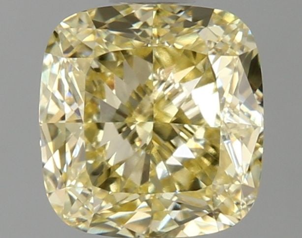 Loose Diamond - CUSHION MODIFIED 1.56ct Fancy Yellow VVS2: Loose Diamond - CUSHION MODIFIED 1.56ct Fancy Yellow VVS2 Source: This is a real non-mined Diamond that has been grown in a lab Shape: CUSHION MODIFIED Carats: 1.56 Color: Fancy Yellow Certification: 