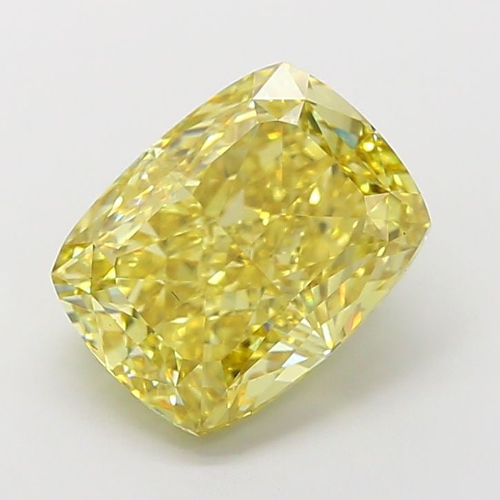Loose Diamond - CUSHION MODIFIED 4.02ct Fancy Intense Yellow VS2: Loose Diamond - CUSHION MODIFIED 4.02ct Fancy Intense Yellow VS2 Source: This is a real non-mined Diamond that has been grown in a lab Shape: CUSHION MODIFIED Carats: 4.02 Color: Fancy Intense Yellow 