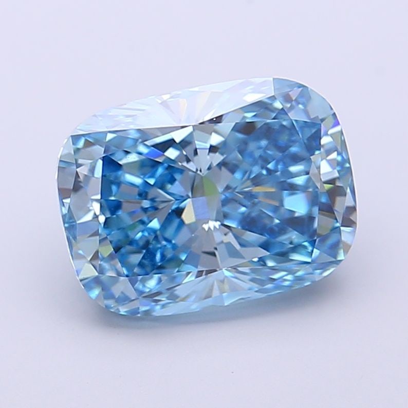 Loose Diamond - CUSHION MODIFIED 3.03ct Fancy Vivid Blue VVS2: Loose Diamond - CUSHION MODIFIED 3.03ct Fancy Vivid Blue VVS2 Source: This is a real non-mined Diamond that has been grown in a lab Shape: CUSHION MODIFIED Carats: 3.03 Color: Fancy Vivid Blue Certifi
