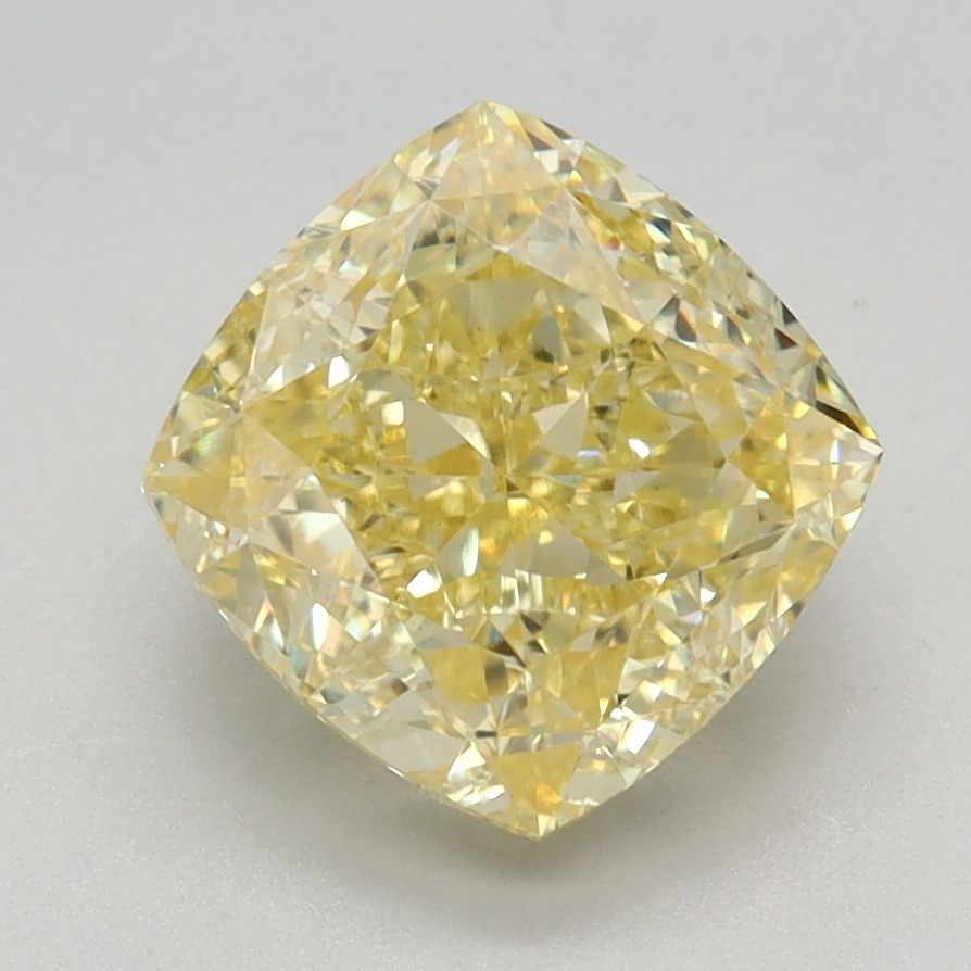 Loose Diamond - CUSHION MODIFIED 2.6ct Fancy Intense Yellow VVS2: Loose Diamond - CUSHION MODIFIED 2.6ct Fancy Intense Yellow VVS2 Source: This is a real non-mined Diamond that has been grown in a lab Shape: CUSHION MODIFIED Carats: 2.6 Color: Fancy Intense Yellow C
