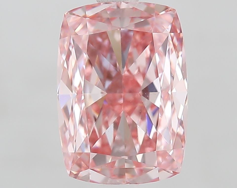 Loose Diamond - CUSHION MODIFIED 3.1ct Fancy Vivid Pink VS1: Loose Diamond - CUSHION MODIFIED 3.1ct Fancy Vivid Pink VS1 Source: This is a real non-mined Diamond that has been grown in a lab Shape: CUSHION MODIFIED Carats: 3.1 Color: Fancy Vivid Pink Certificat
