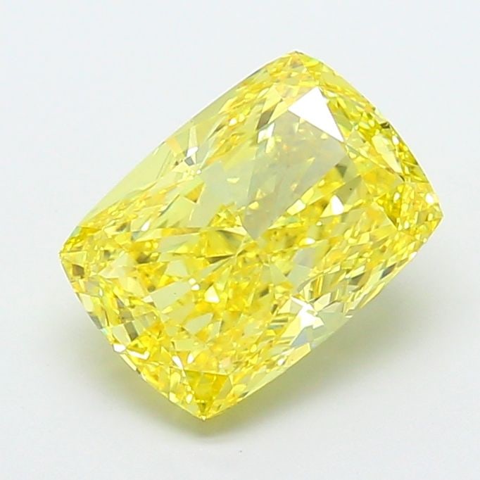 Loose Diamond - CUSHION MODIFIED 5.02ct Fancy Vivid Yellow VS2: Loose Diamond - CUSHION MODIFIED 5.02ct Fancy Vivid Yellow VS2 Source: This is a real non-mined Diamond that has been grown in a lab Shape: CUSHION MODIFIED Carats: 5.02 Color: Fancy Vivid Yellow Cert